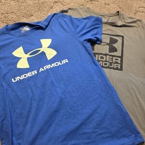 Under Armour Blue and Tan T-Shirts with Logos